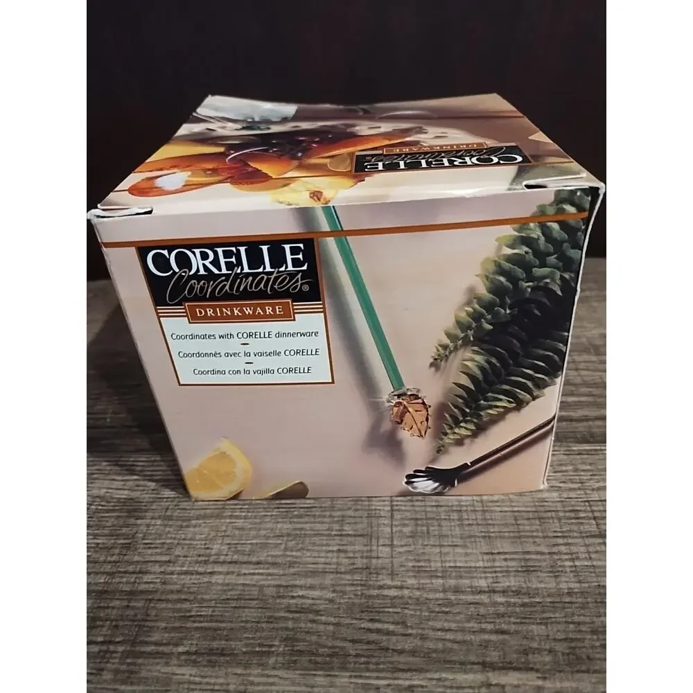 Vintage Corelle CALLAWAY Juice Glasses 7 oz NEW IN Box PACKAGE Set of 4 Ivy Leaf - Picture 3 of 5